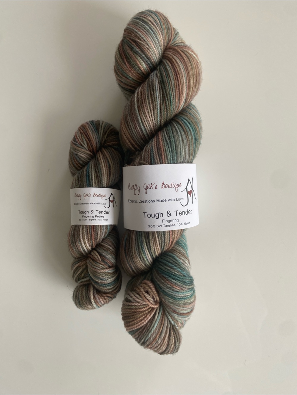 NWT Crafty Jak’s Boutique Tough & Tender Sock Yarn 1 Skien 115g plus 1 skien 35g